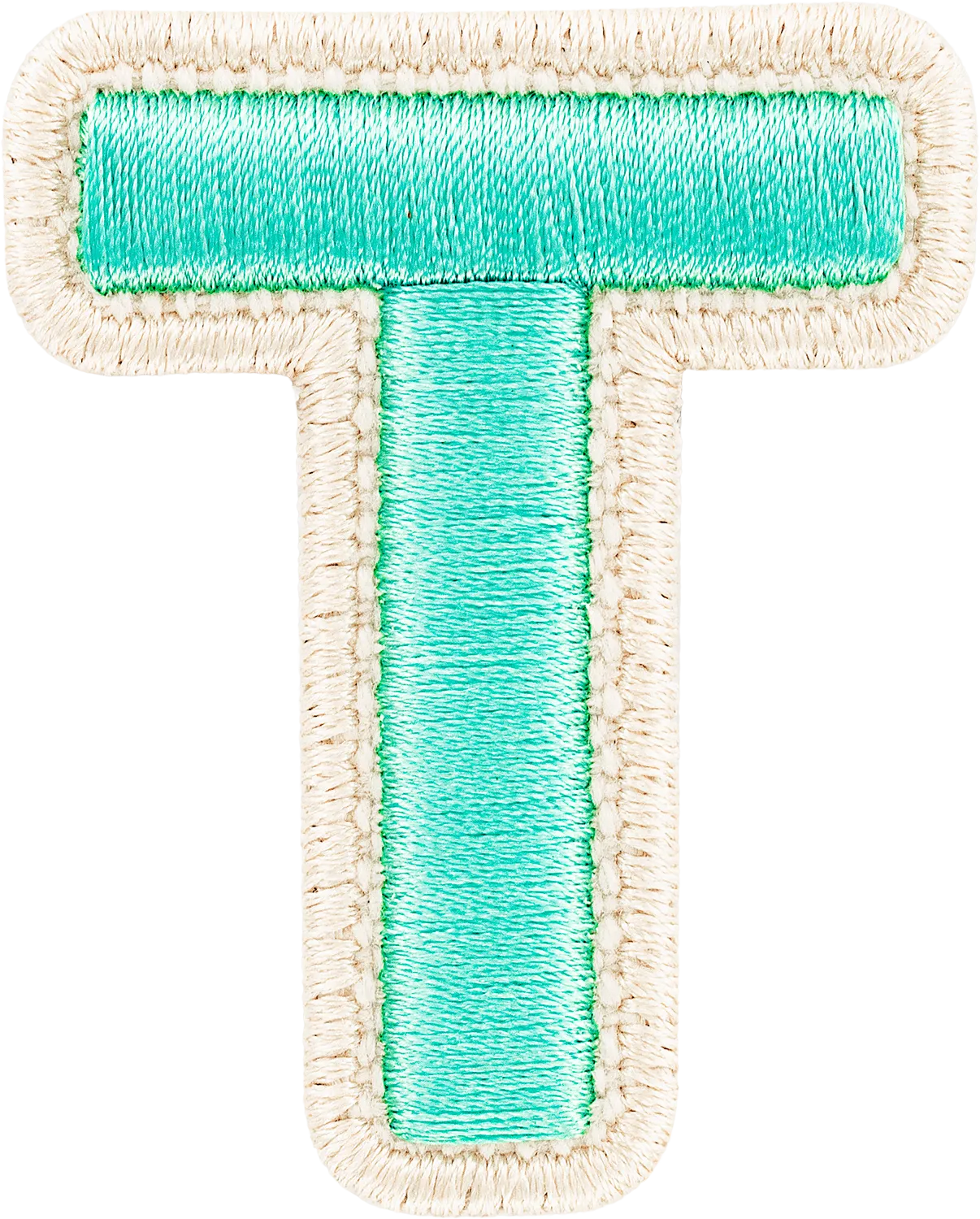 Cotton Candy Rolled Embroidery Letter Patch