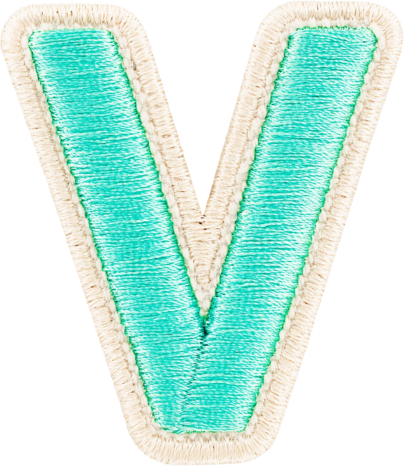 Cotton Candy Rolled Embroidery Letter Patch