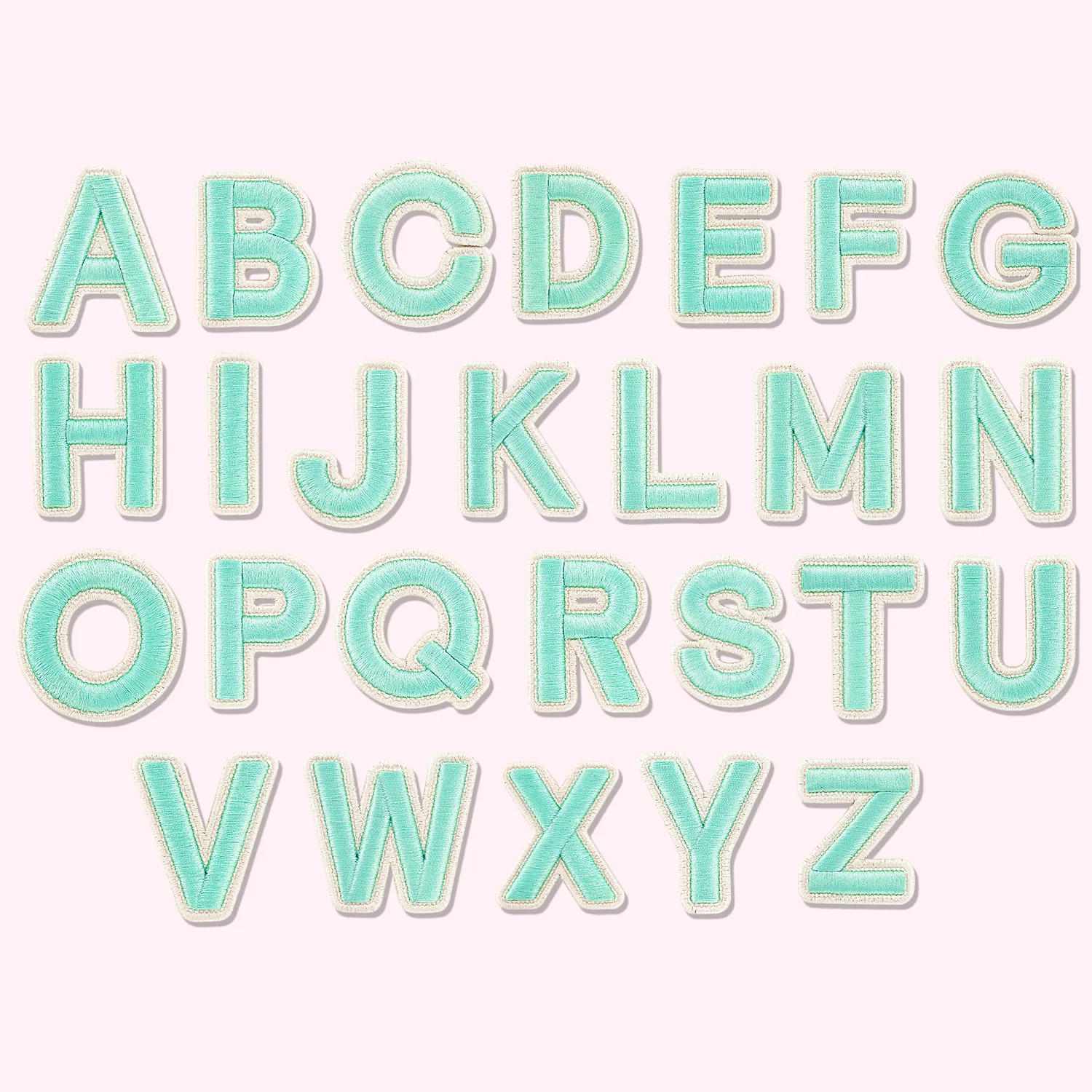 Cotton Candy Rolled Embroidery Letter Patch