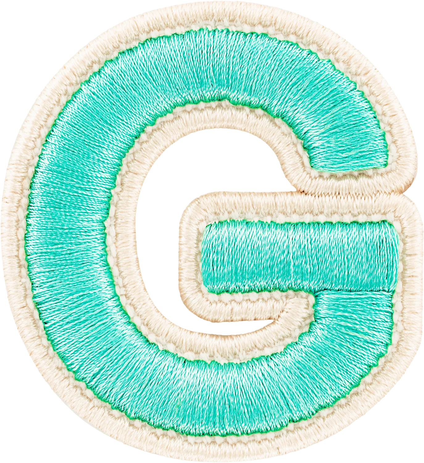 Cotton Candy Rolled Embroidery Letter Patch