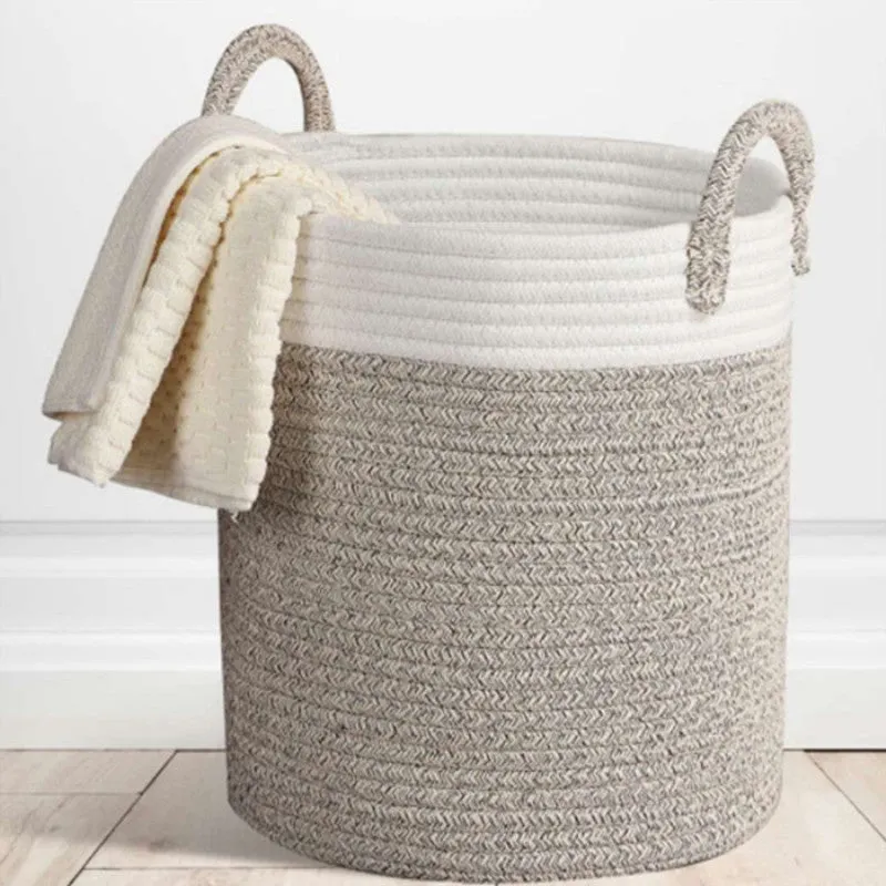 Cotton fabric woven storage basket