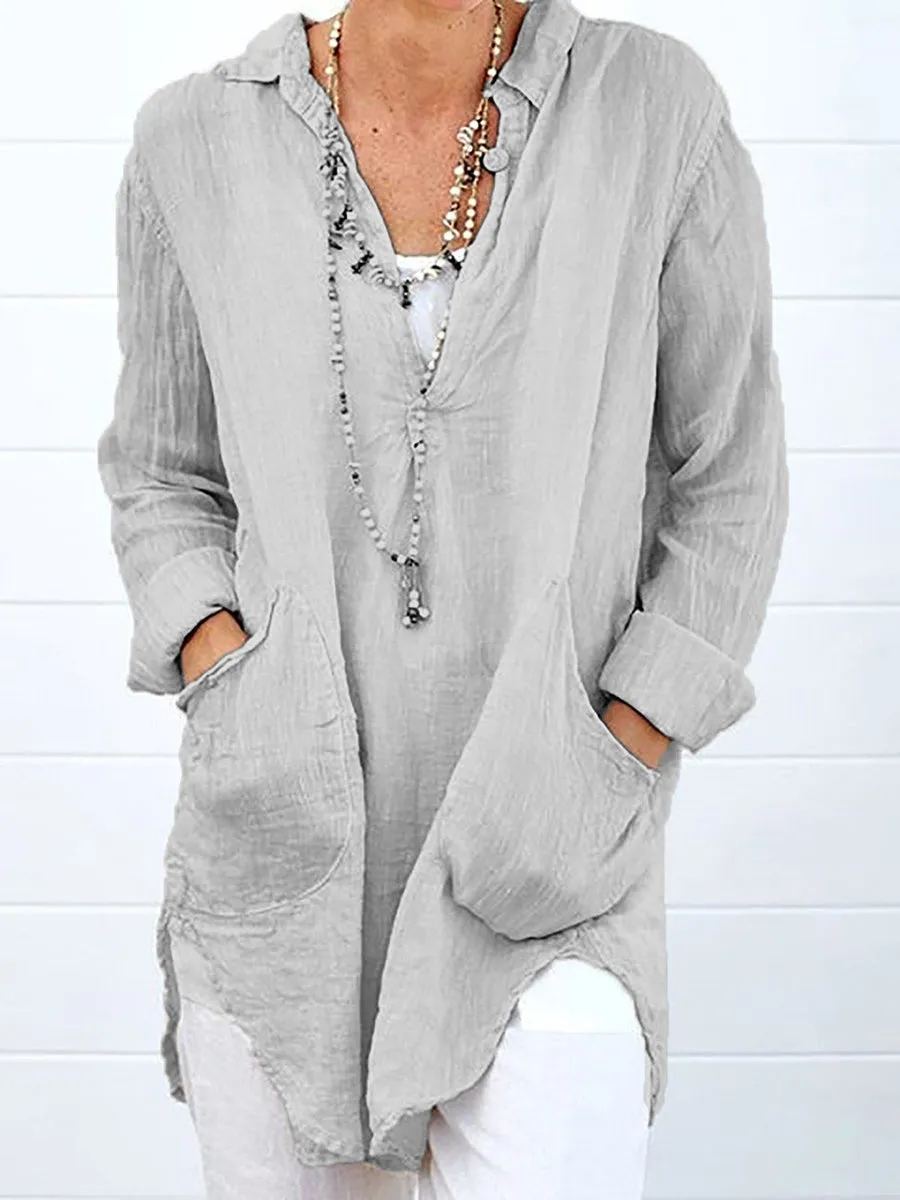 Cotton Linen Casual Shirt Top