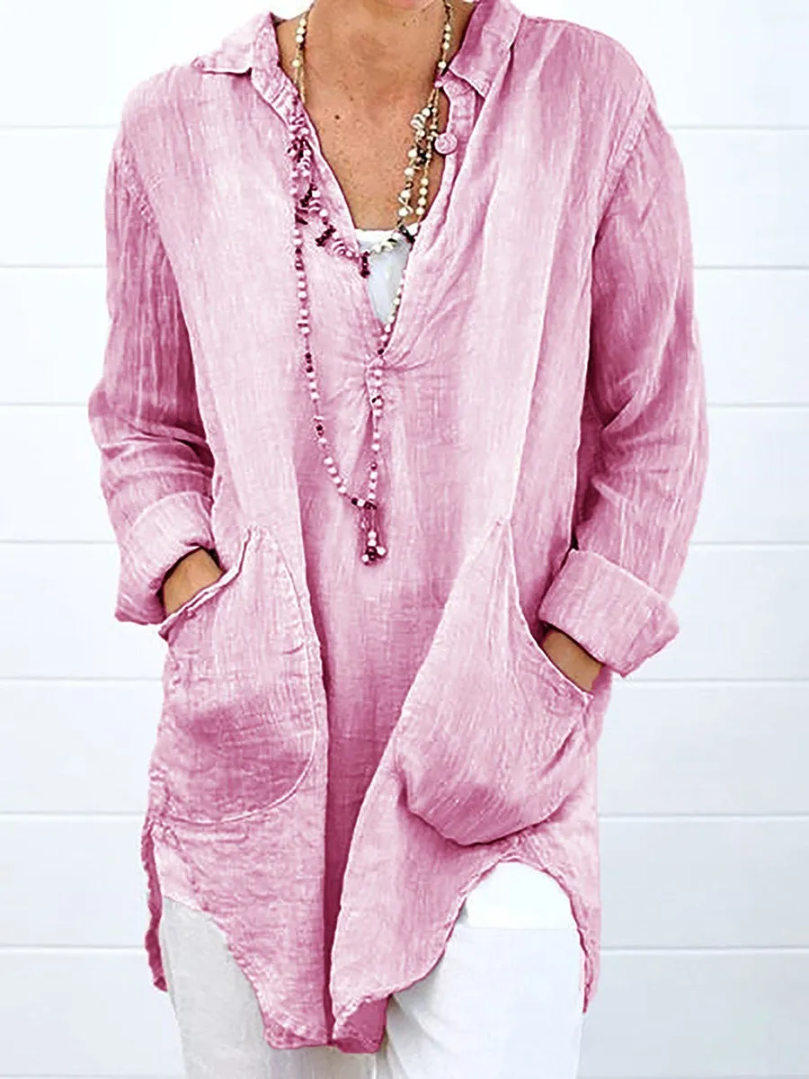 Cotton Linen Casual Shirt Top