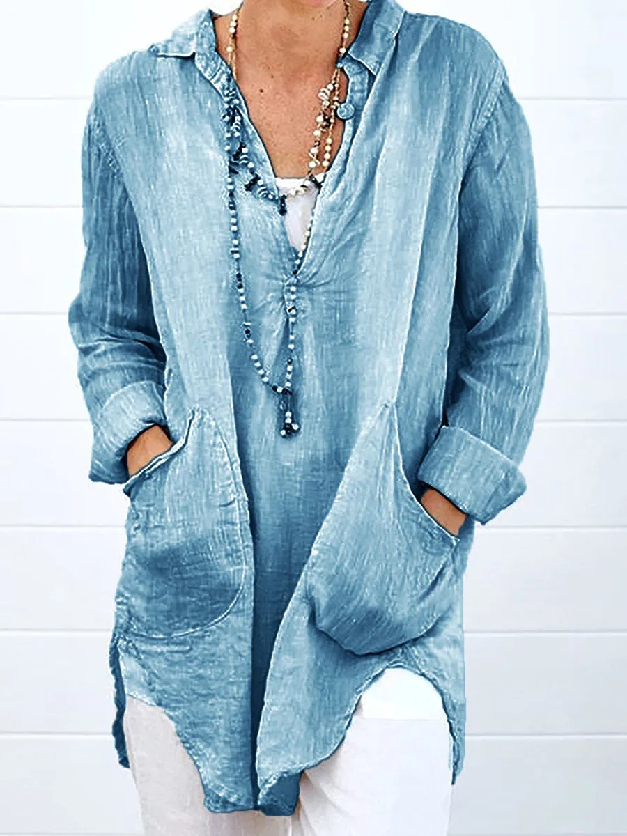 Cotton Linen Casual Shirt Top