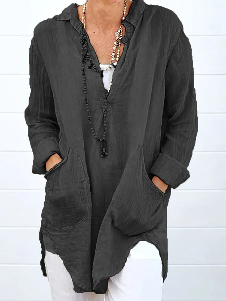 Cotton Linen Casual Shirt Top