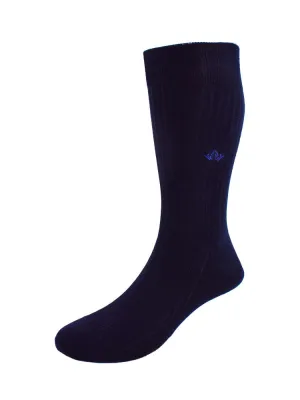 Cotton Lisle Tailored Socks - Navy