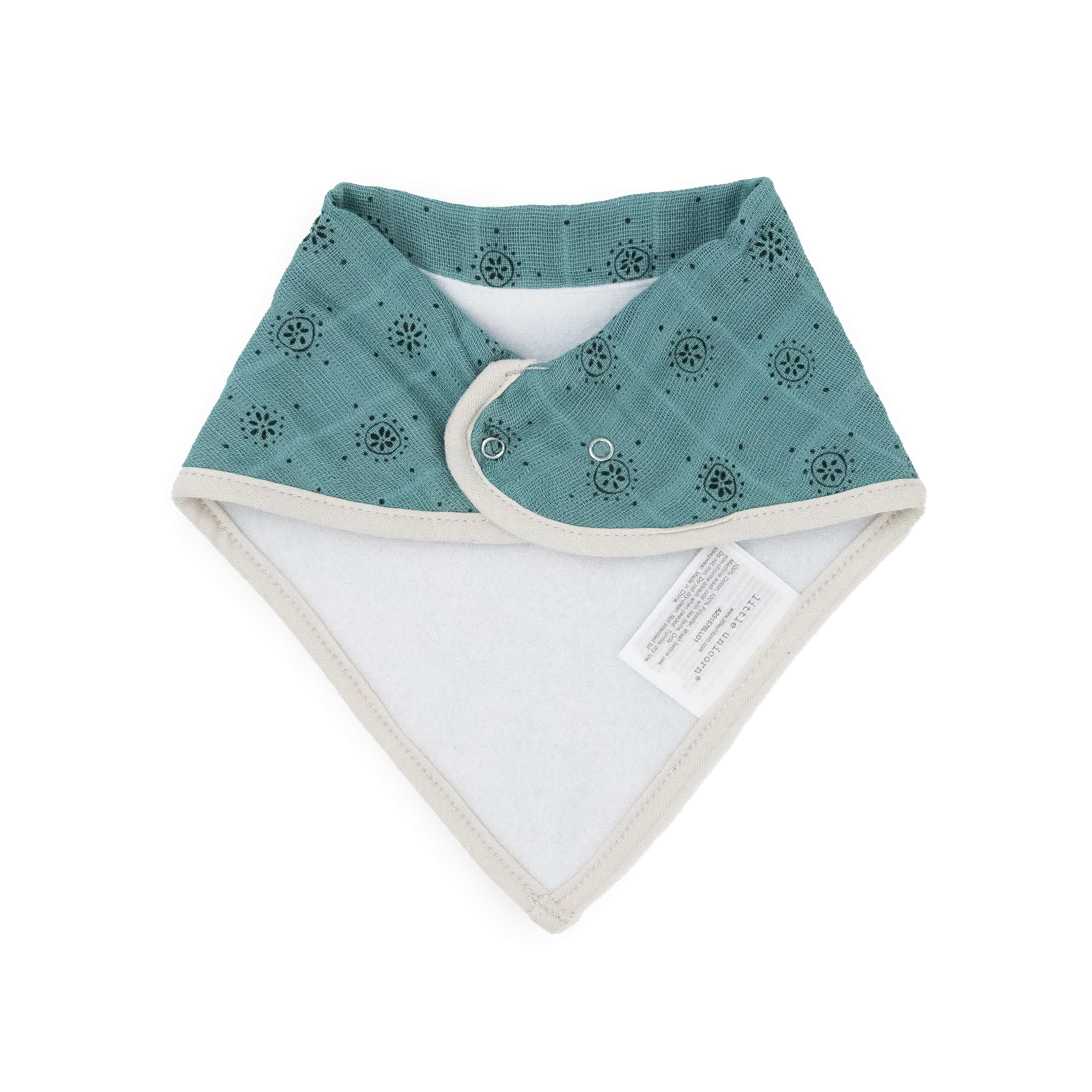 Cotton Muslin   Fleece Bandana Bib 4 Pack - Vintage Floral