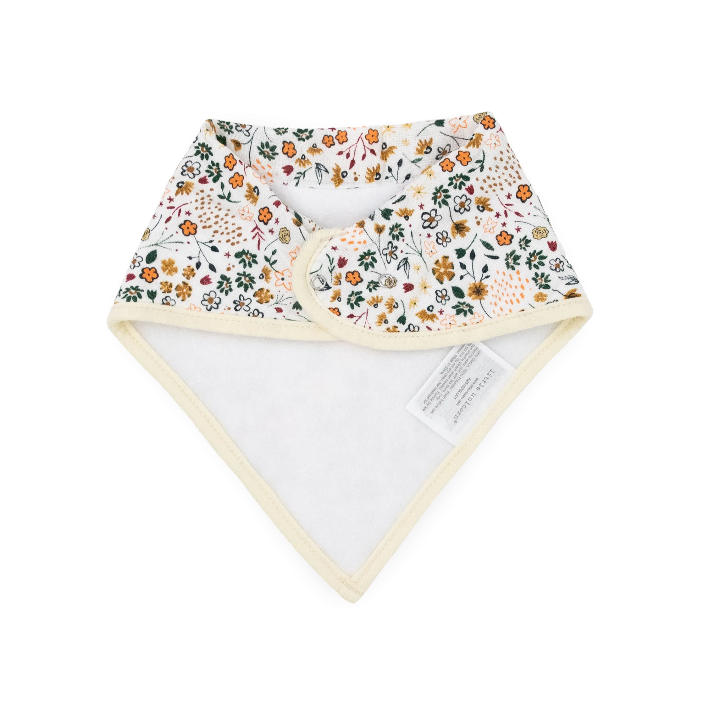 Cotton Muslin   Fleece Bandana Bib 4 Pack - Vintage Floral