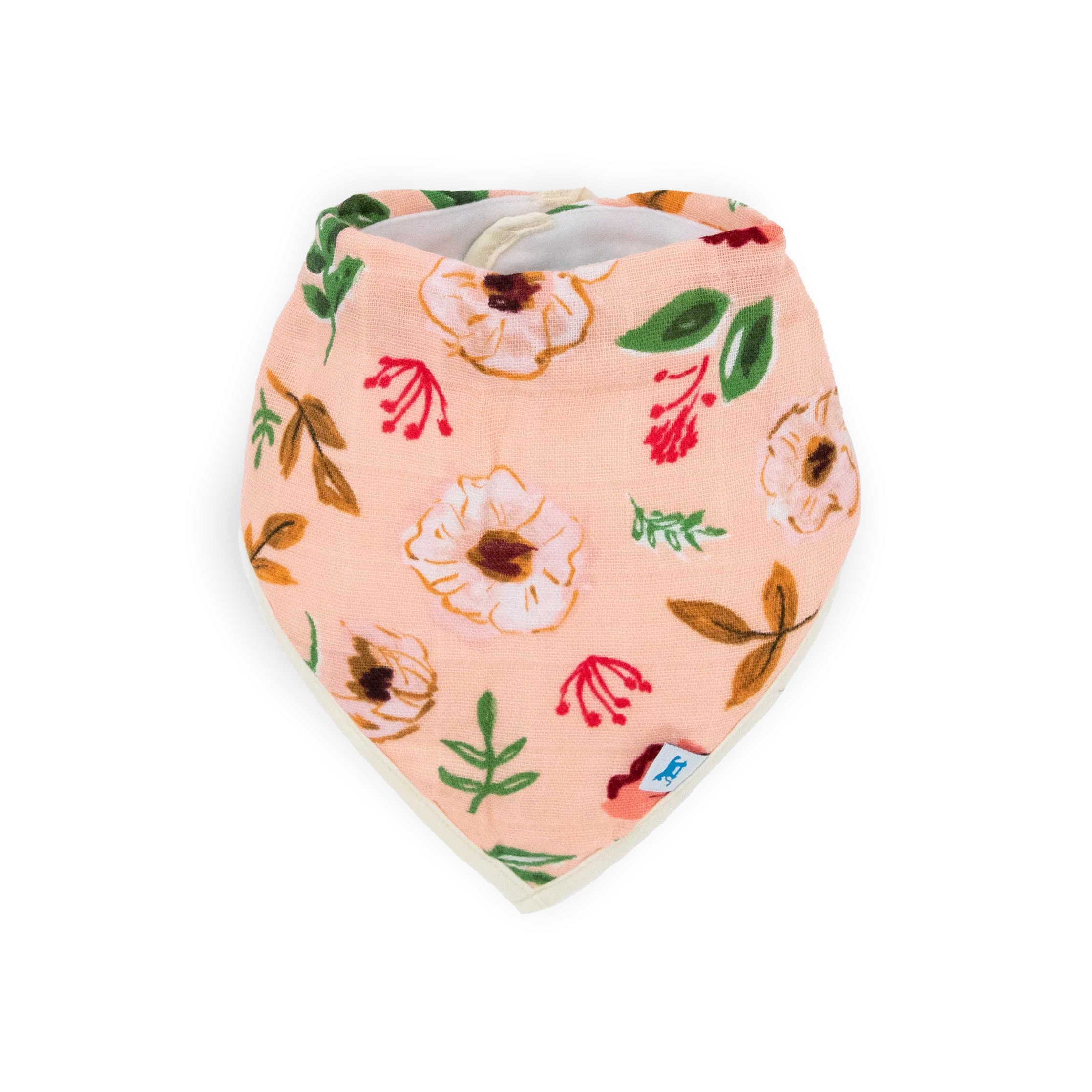 Cotton Muslin   Fleece Bandana Bib 4 Pack - Vintage Floral