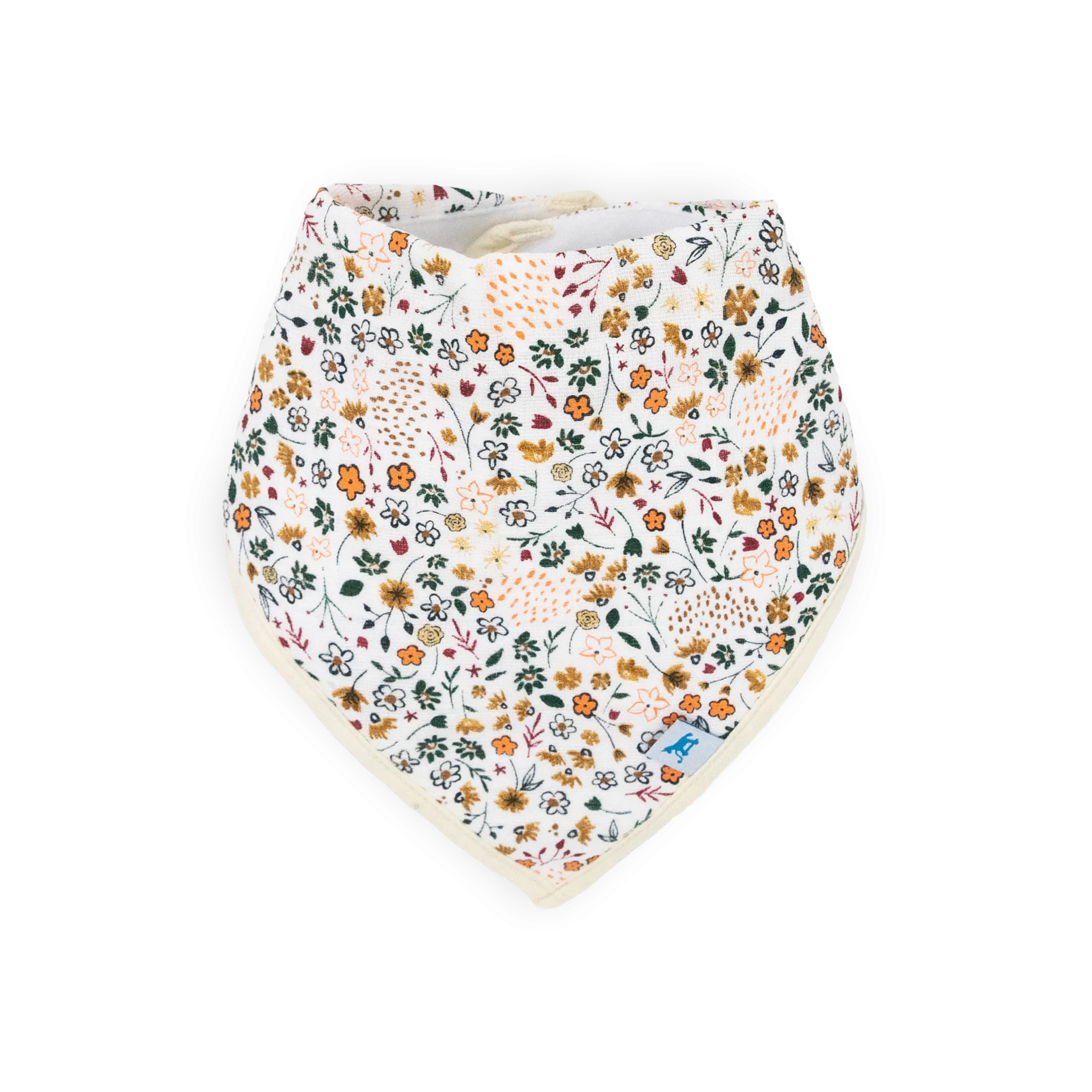 Cotton Muslin   Fleece Bandana Bib 4 Pack - Vintage Floral
