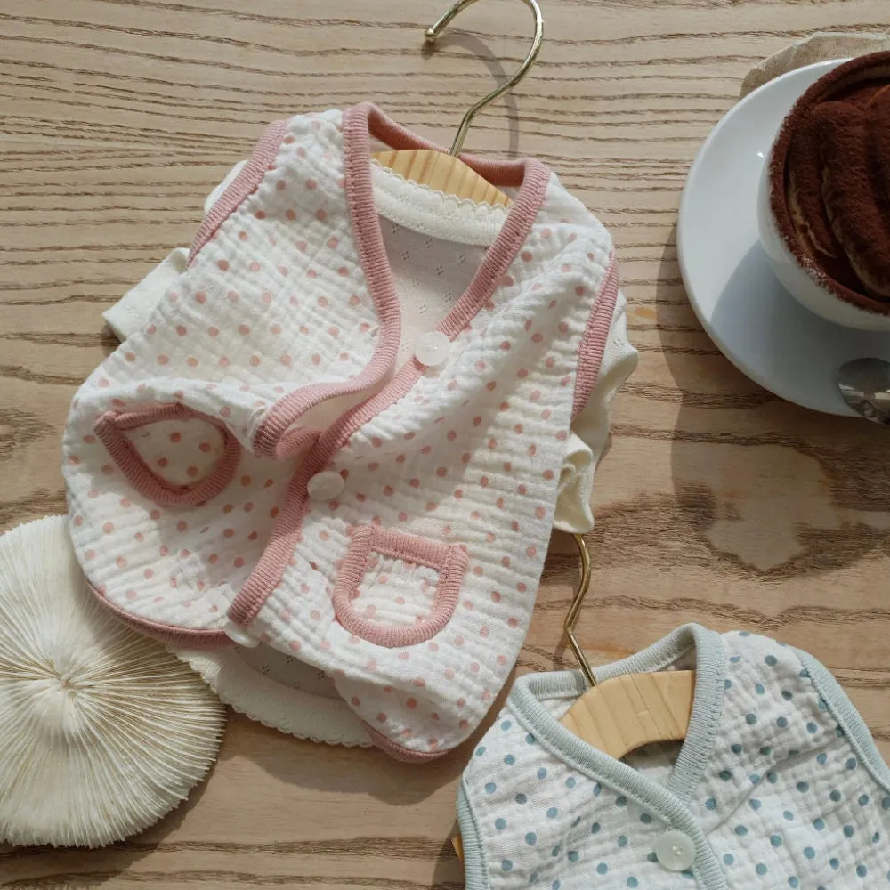 Cotton Pastel Dot Vest