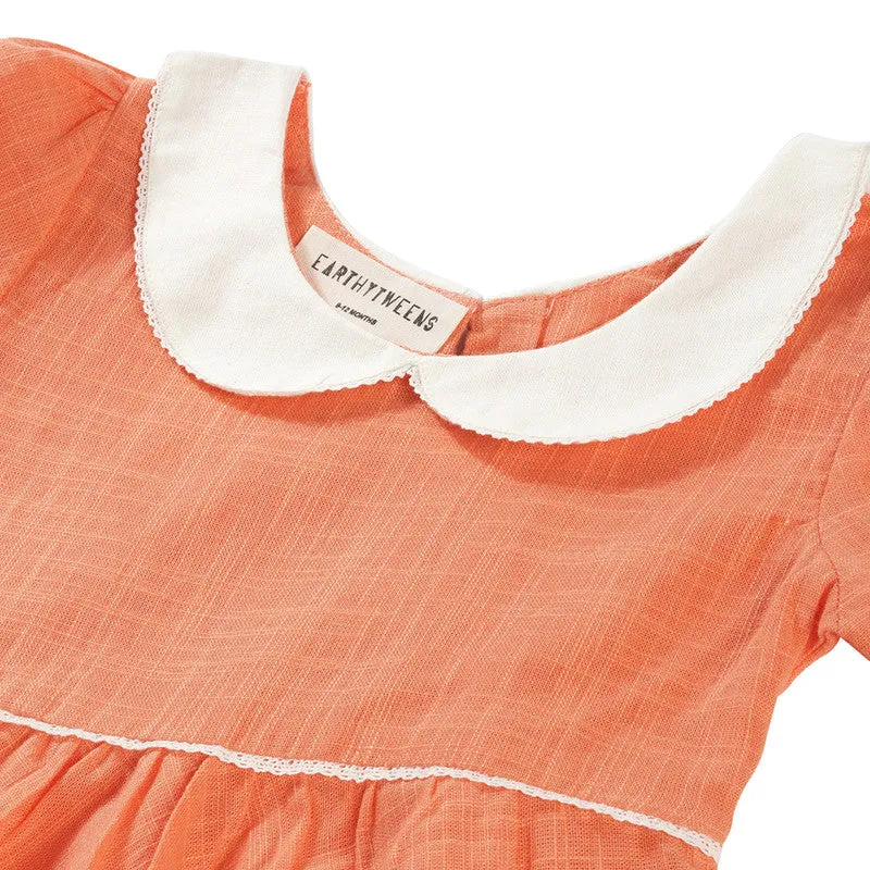 Cotton Tangarine Dress For Baby Girls | Pink