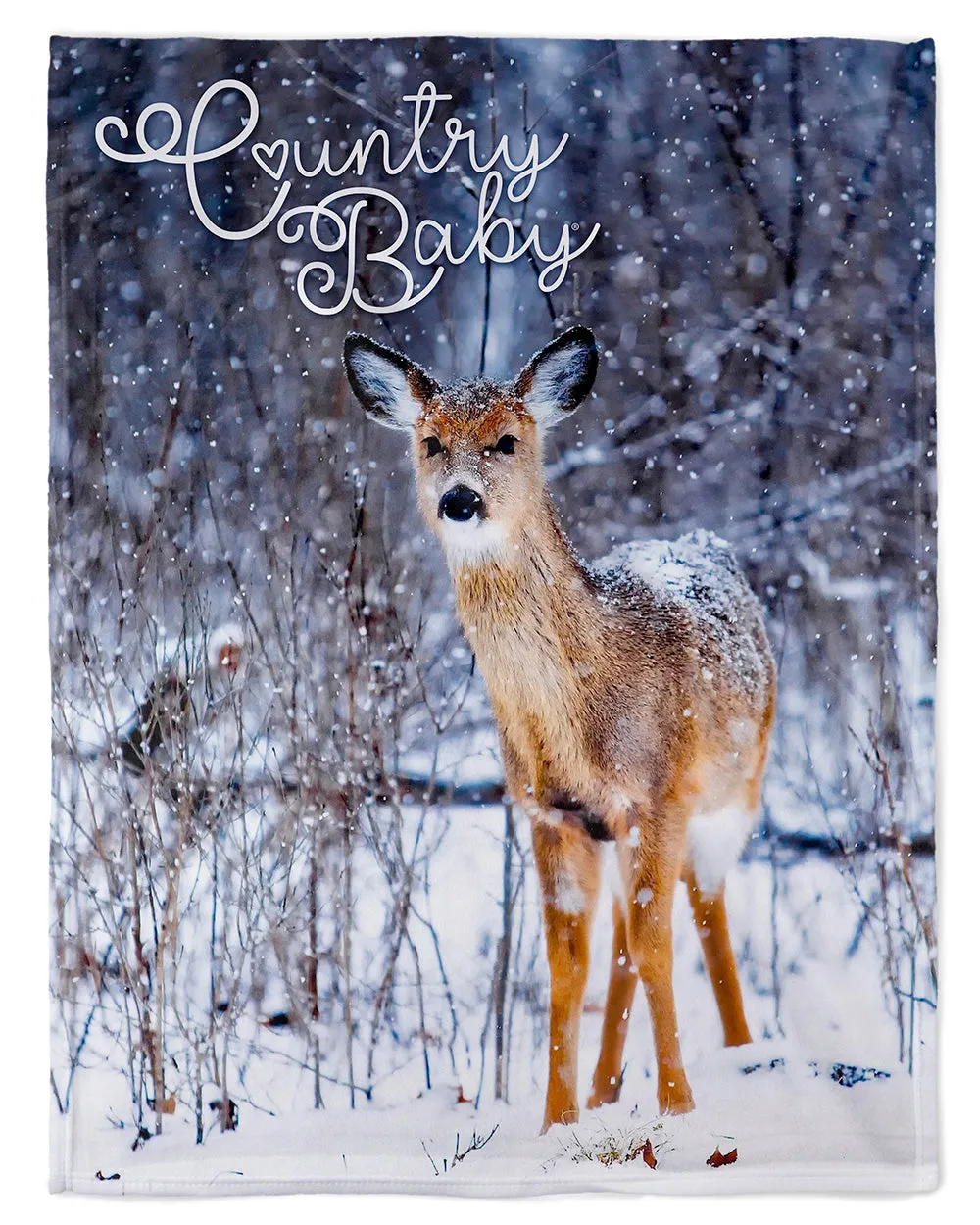 Country Baby® Blanket, Snowy Winter Deer