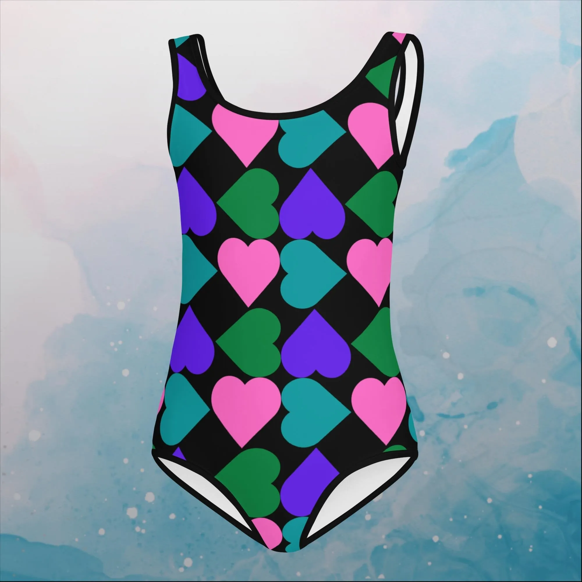 Covered in Hearts Kids One Piece Swimsuit