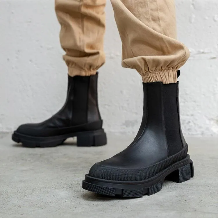 Cow Leather Chelsea Boots