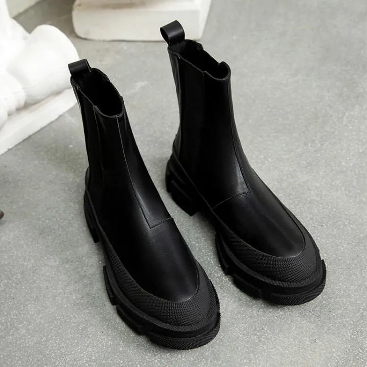 Cow Leather Chelsea Boots