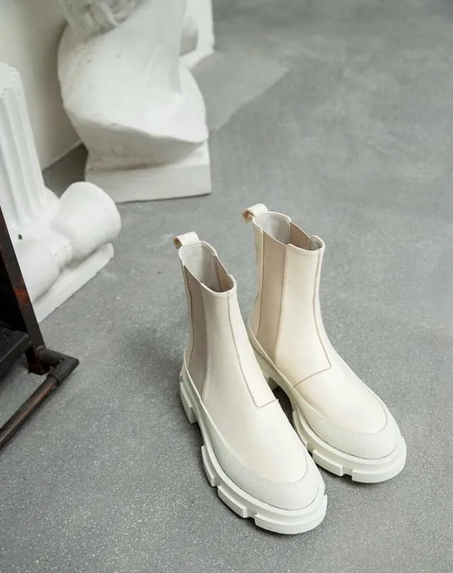 Cow Leather Chelsea Boots