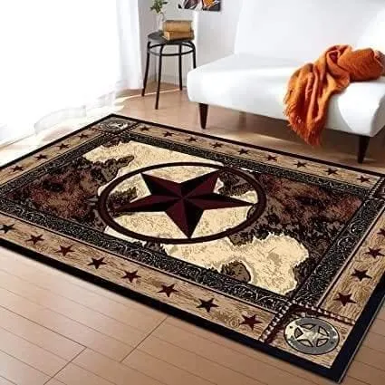 Cowhide Print & Western Star Area Rugs