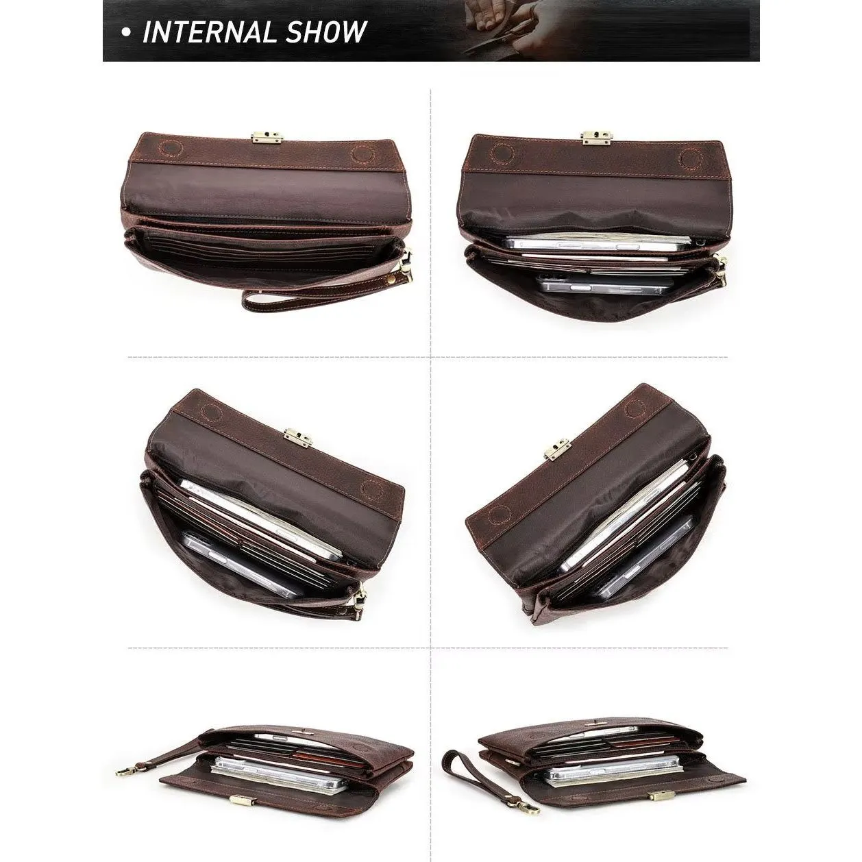 CowLuxe Luxury Leather Men's Petite Handbag