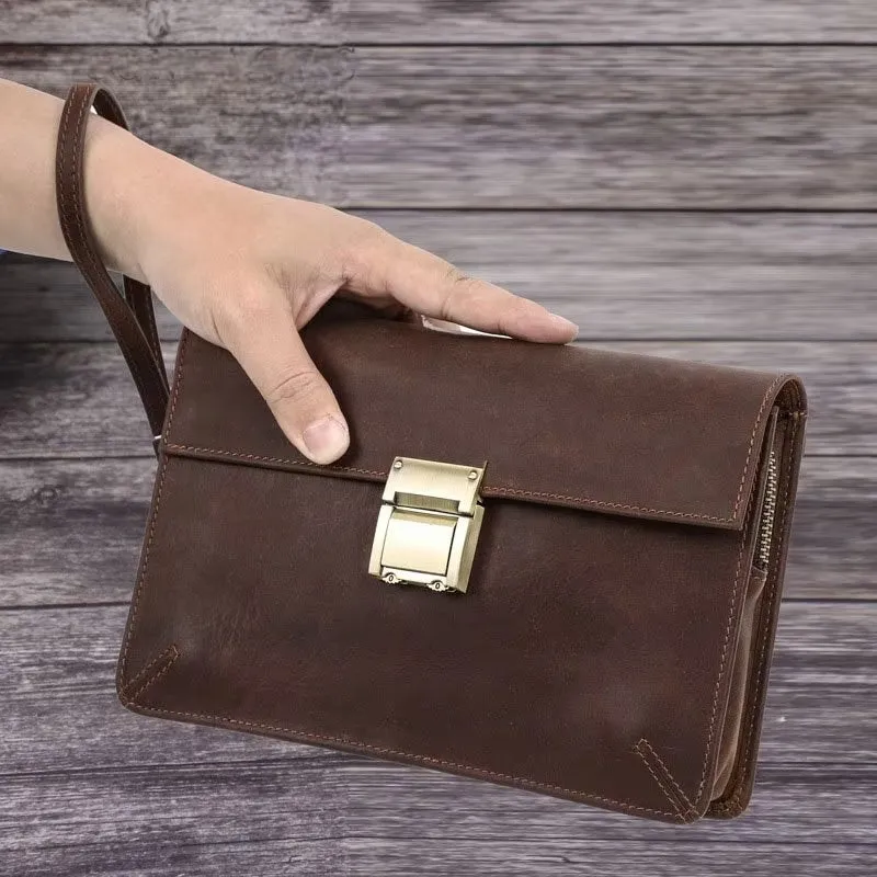 CowLuxe Luxury Leather Men's Petite Handbag