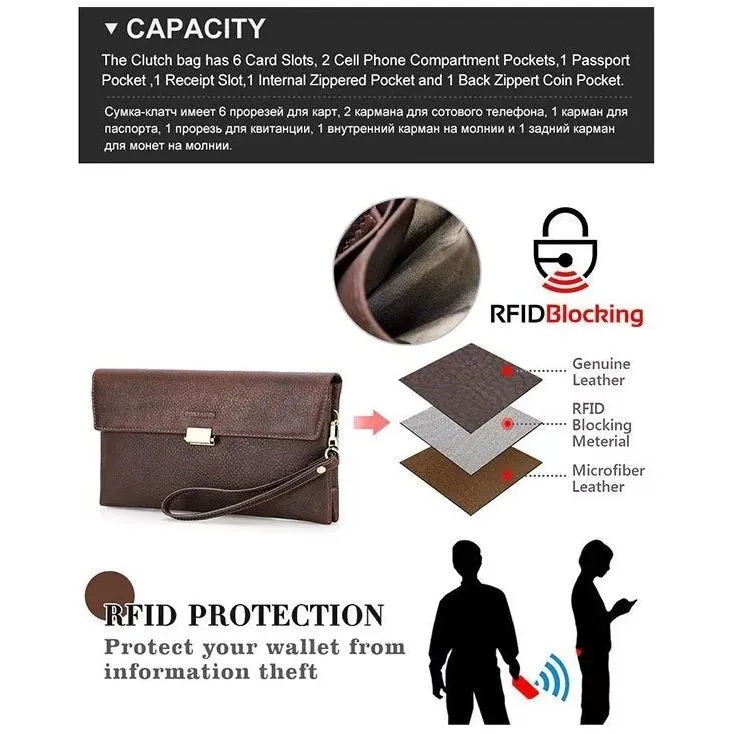 CowLuxe Luxury Leather Men's Petite Handbag