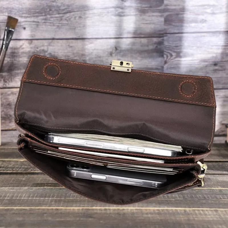 CowLuxe Luxury Leather Men's Petite Handbag