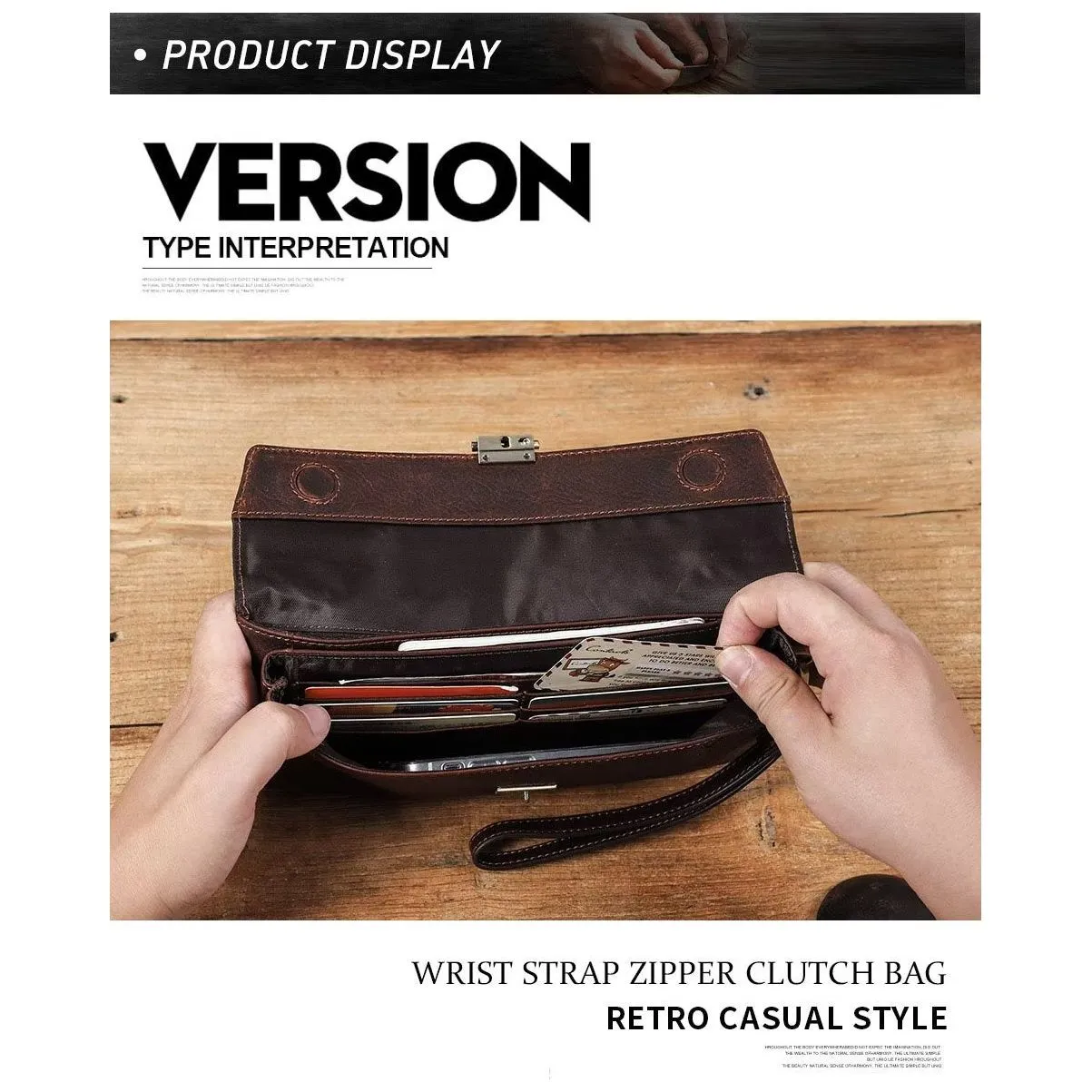 CowLuxe Luxury Leather Men's Petite Handbag