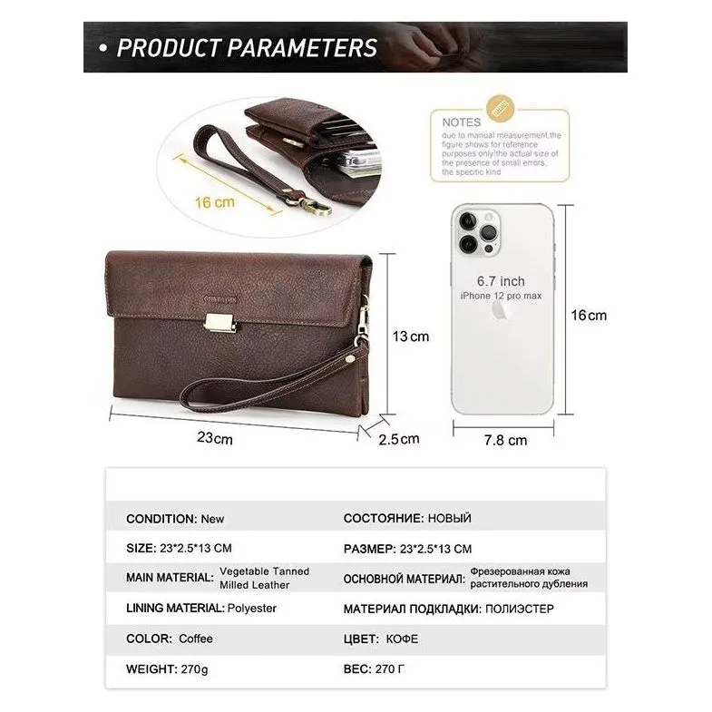 CowLuxe Luxury Leather Men's Petite Handbag