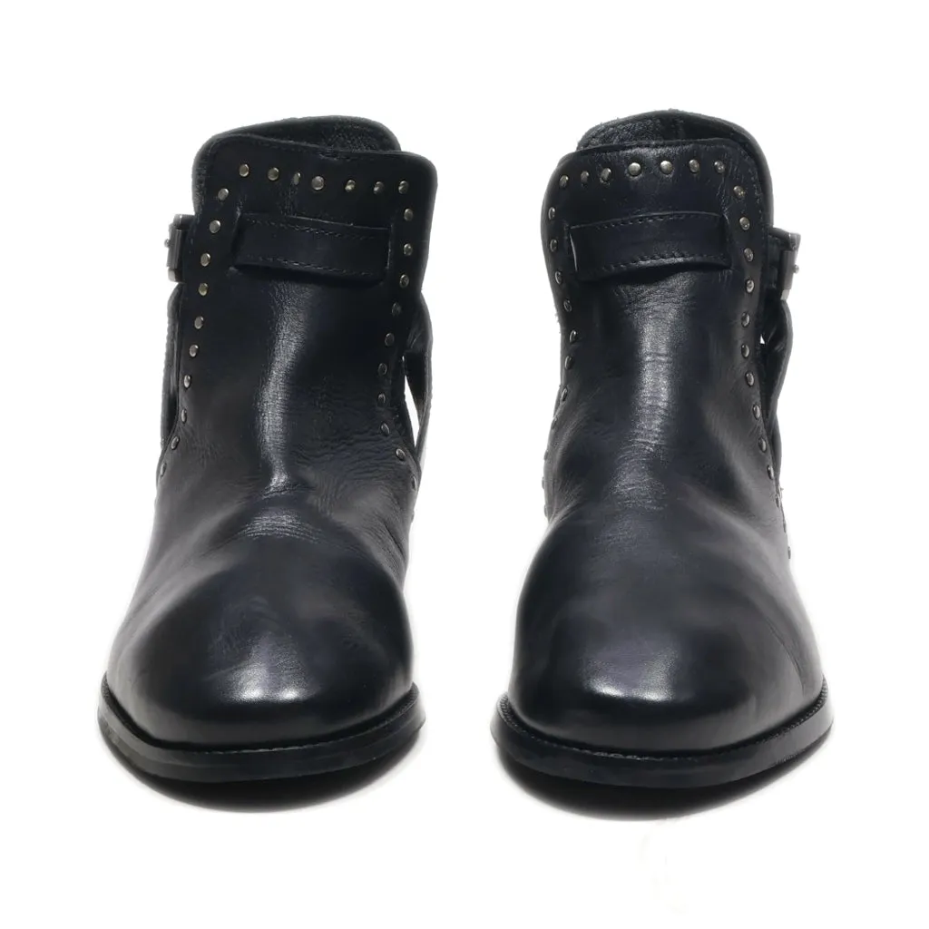 Cox Ankle Boots Leather Black Colour For Women