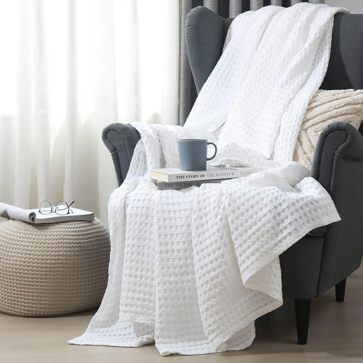 Cozy Bamboo Waffle Blanket/Throw