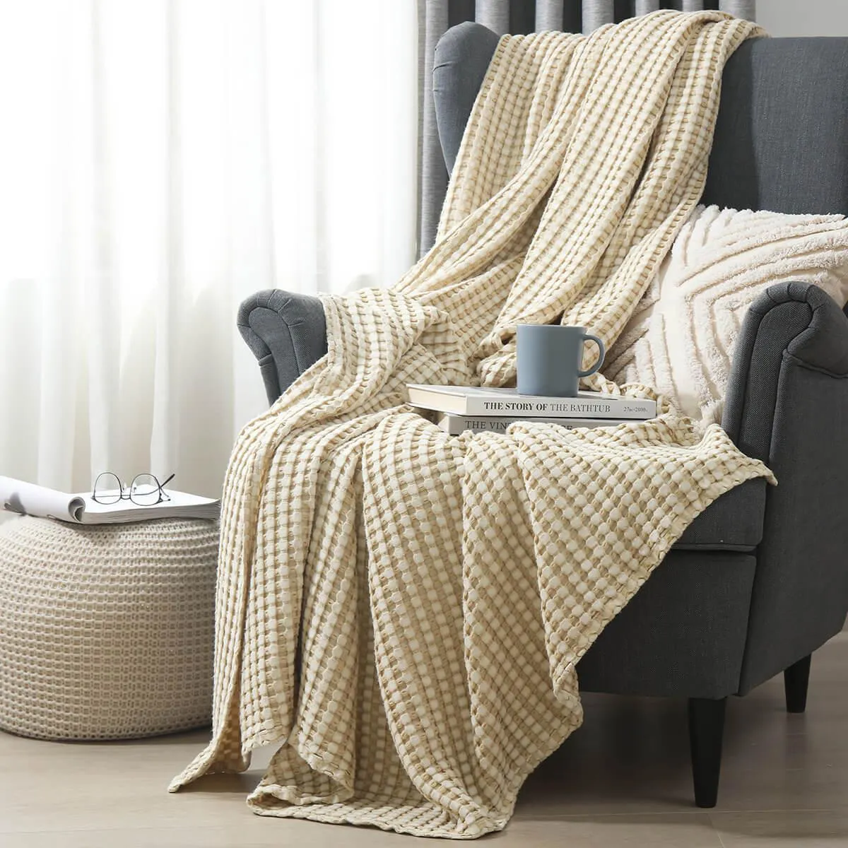 Cozy Bamboo Waffle Blanket/Throw
