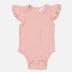 Cozy Short Sleeve Flutter - Rosewood