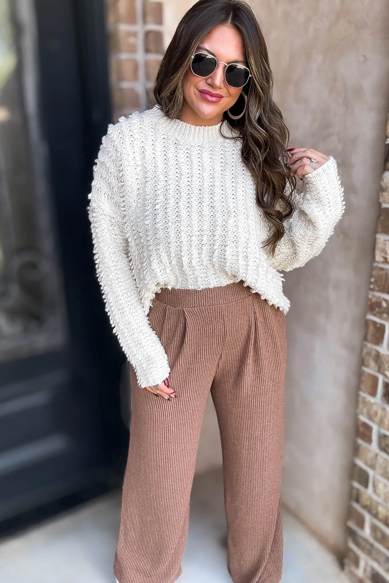 Cream Detailed Sweater