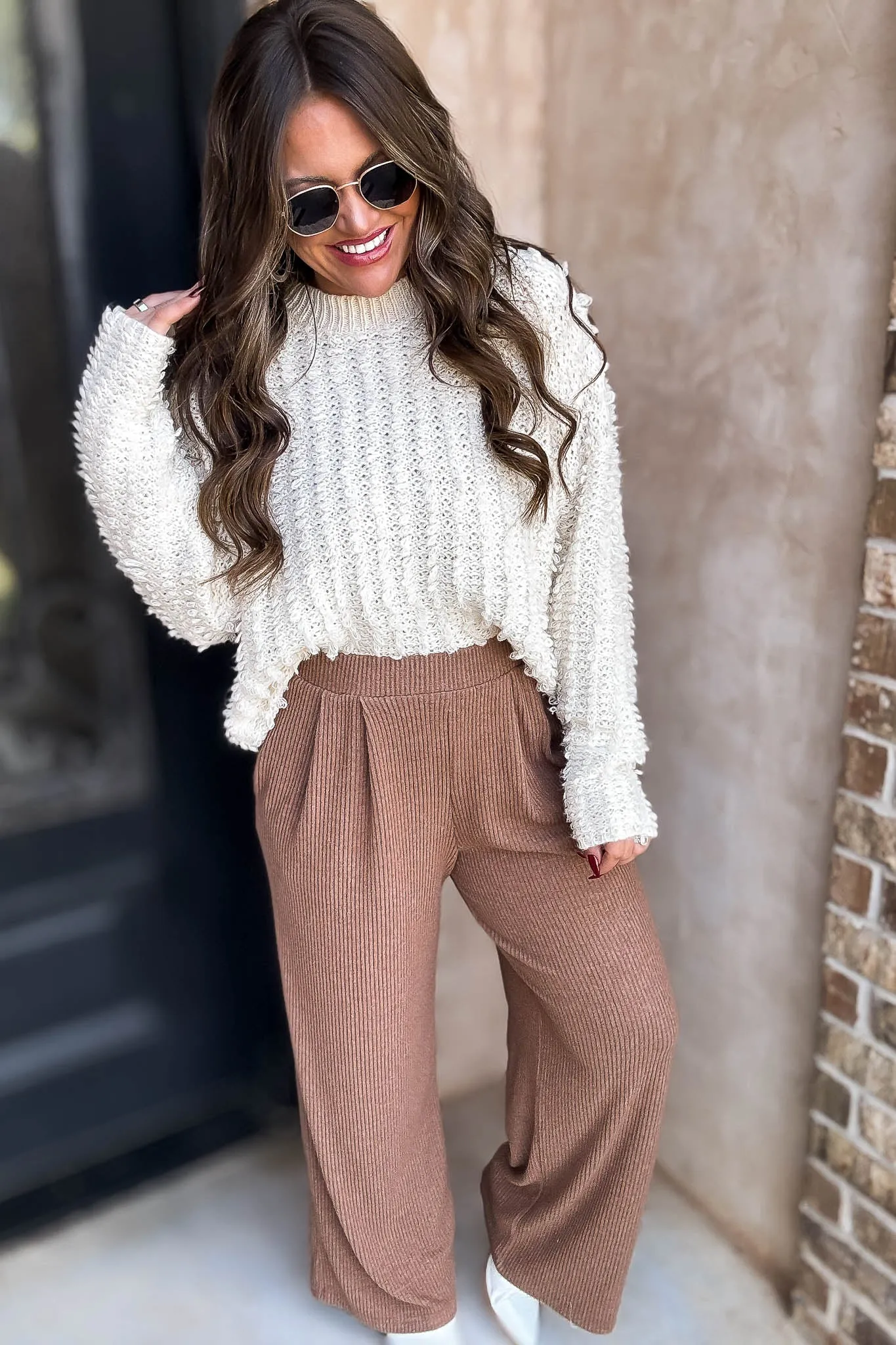 Cream Detailed Sweater