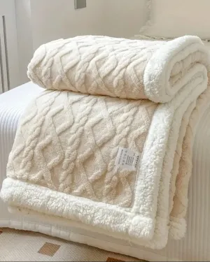 Cream Freya Fleece Blanket Throw