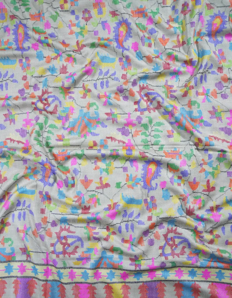 creamy banana yellow men"s kani jamma pashmina shawl 8883