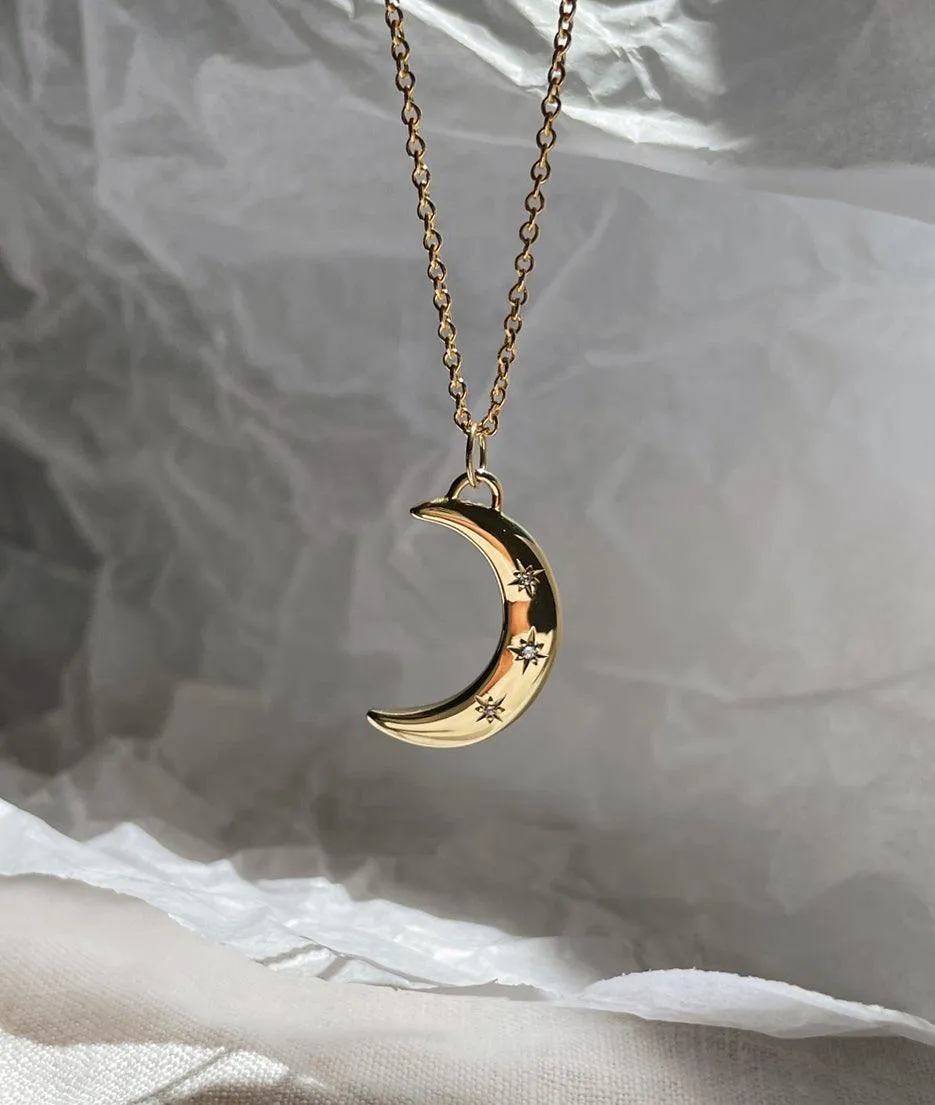 Crescent Moon & Stars necklace