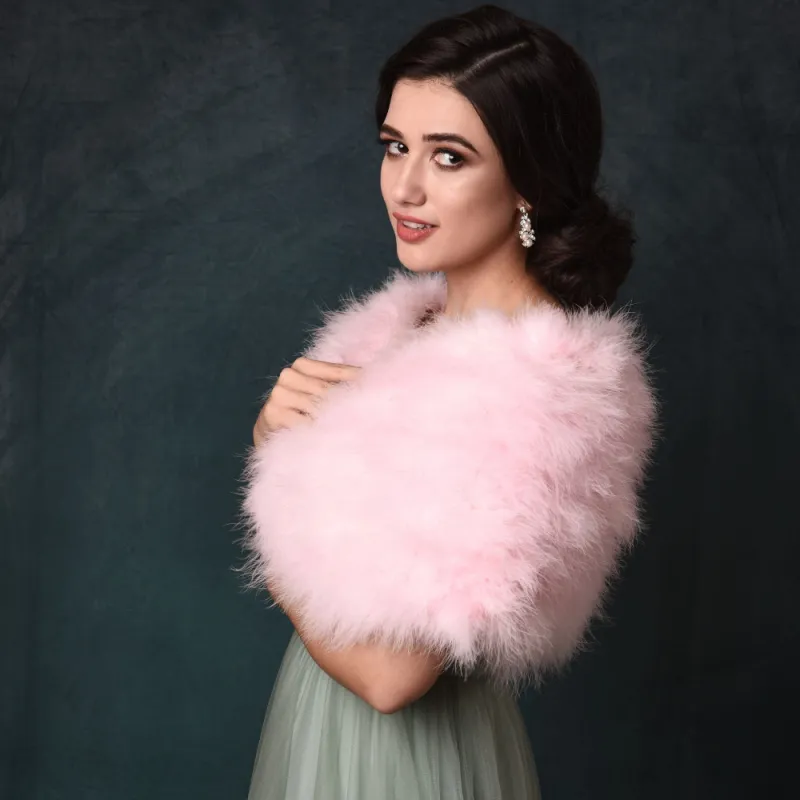 Cressida Marabou Feather Shrug - Candy Floss Pink