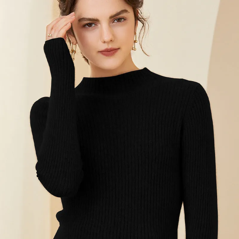 Crewneck Cashmere Tops Lightweight Long-Sleeved Cashmere Sweater