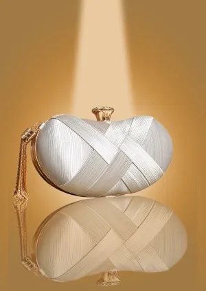 Criss-Cross Clutch with Golden Tassels by Oorvi Desai (OD - B 31)
