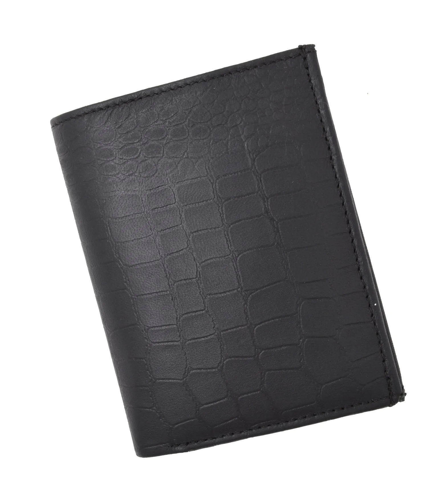 Crocodile Pattern RFID Blocking Premium Leather European Style Bifold Trifold Wallet with ID Window RFIDP518CR (C)