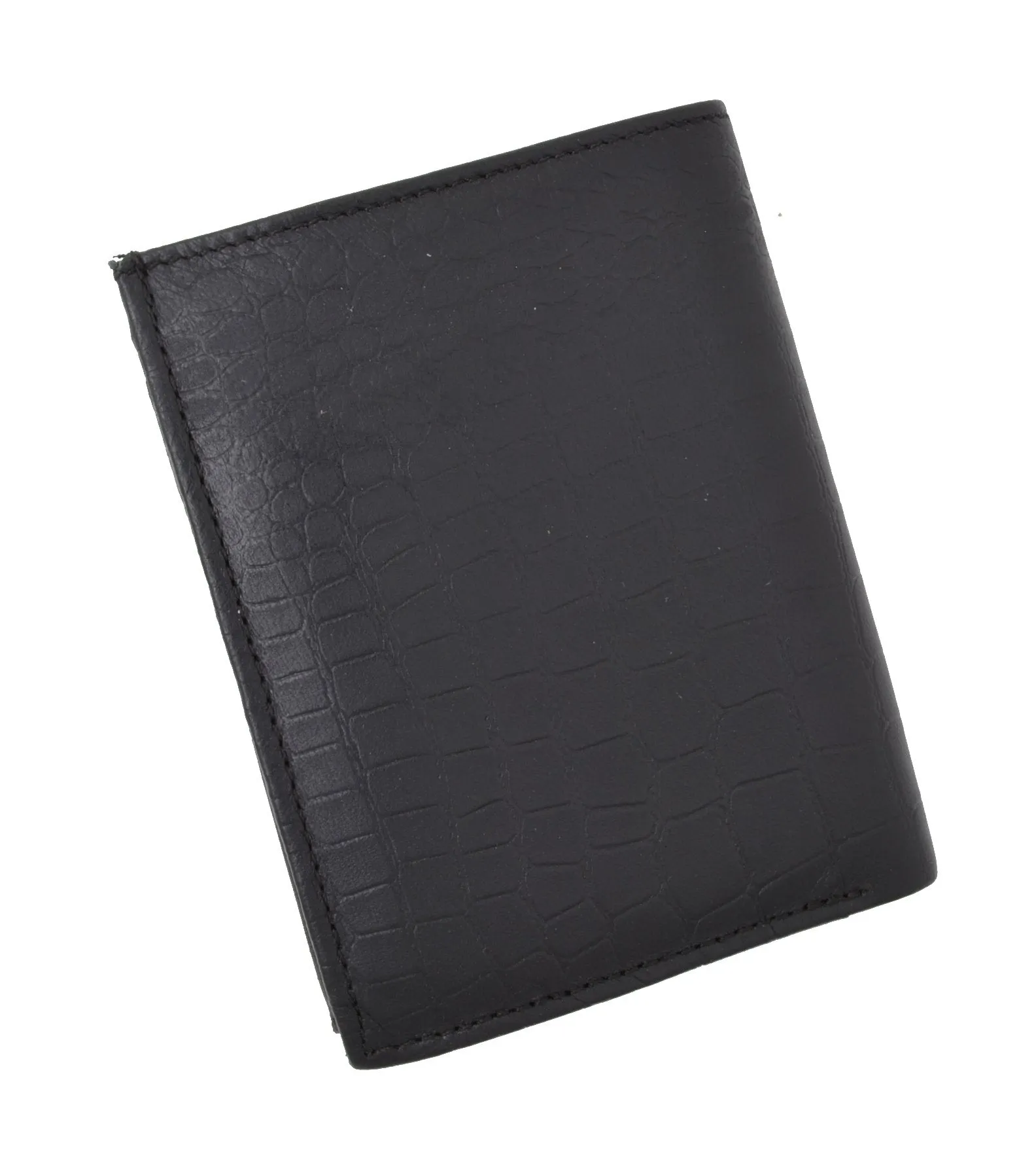 Crocodile Pattern RFID Blocking Premium Leather European Style Bifold Trifold Wallet with ID Window RFIDP518CR (C)