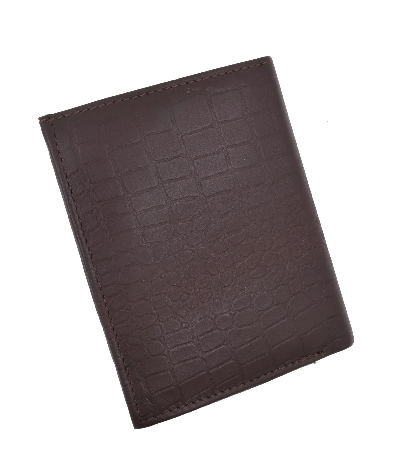 Crocodile Pattern RFID Blocking Premium Leather European Style Bifold Trifold Wallet with ID Window RFIDP518CR (C)