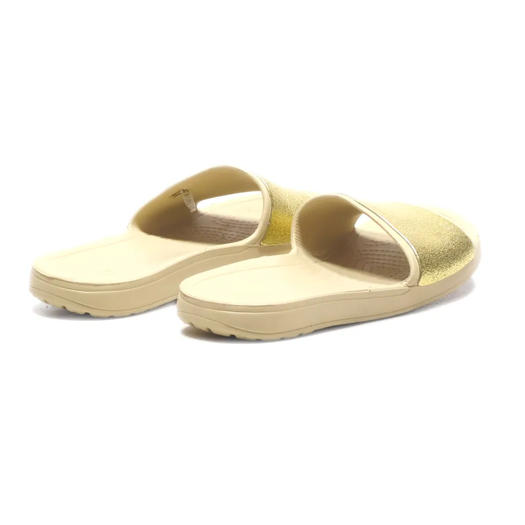 Crocs Sliders Rubber Gold Colour For Women