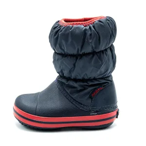 Crocs Snow Winter Puff Ankle Boots Fabric Blue Colour For Kids