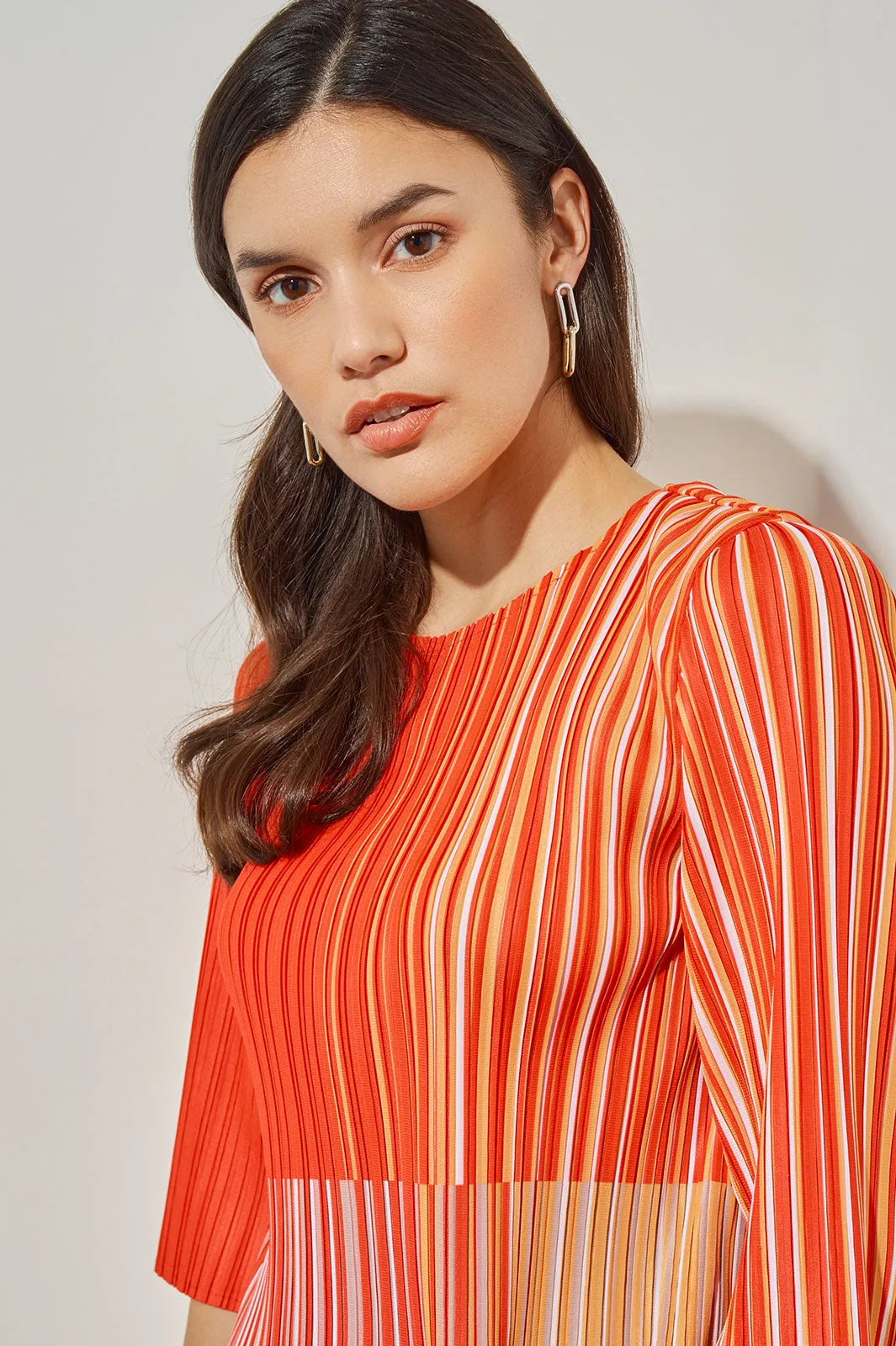 Cropped Blouse - Fine Pleat Crepe de Chine
