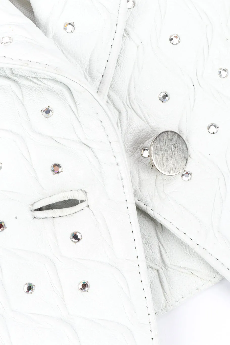Cropped Rhinestone Leather Jacket