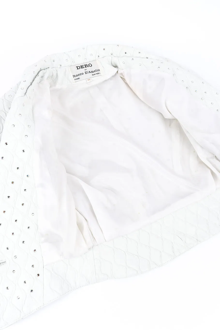 Cropped Rhinestone Leather Jacket