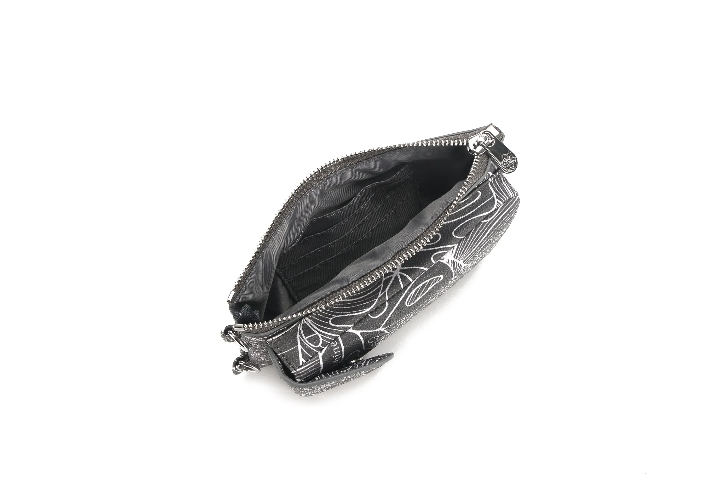 Crossbody Phone Anna Monstera Lines Grey