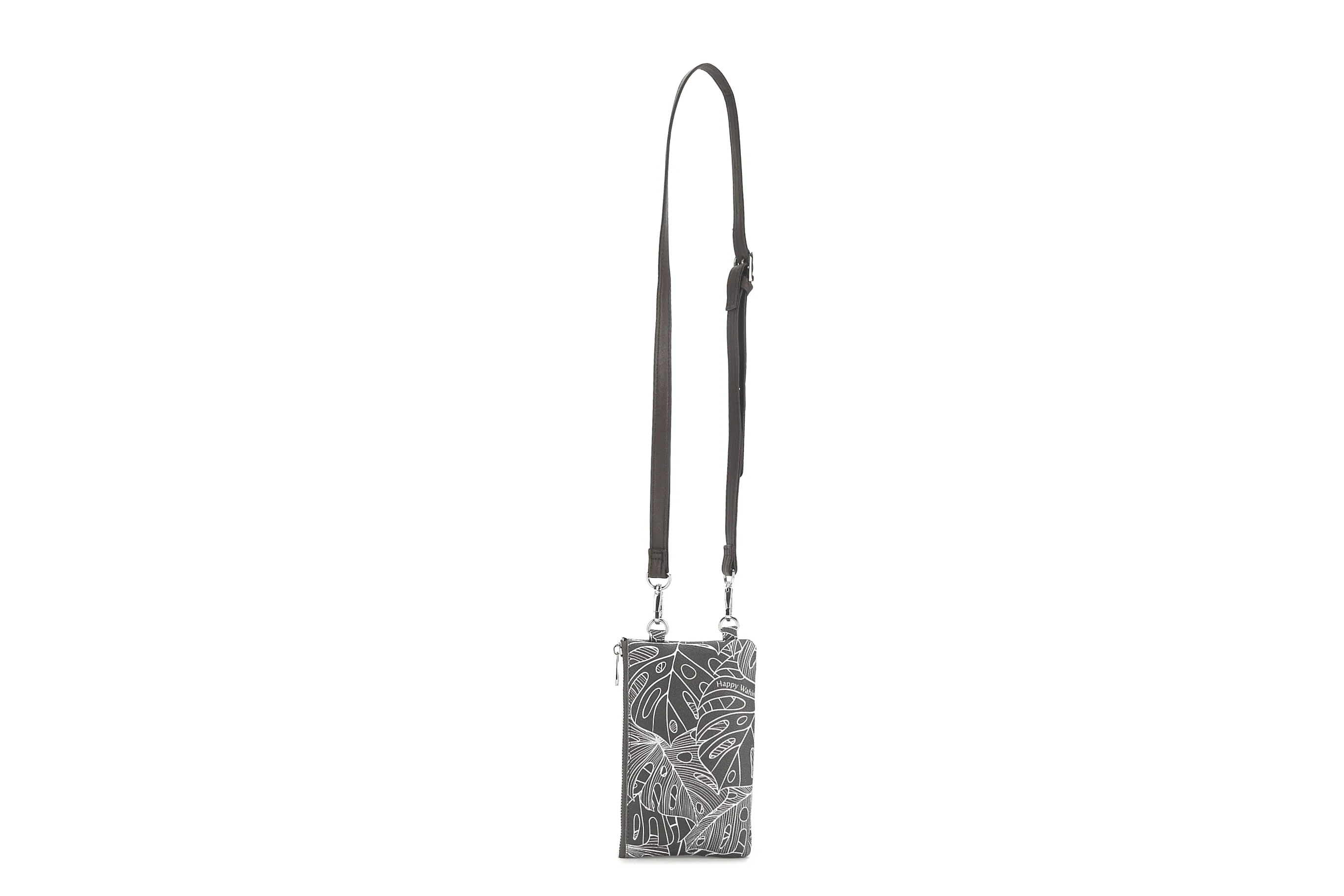 Crossbody Phone Anna Monstera Lines Grey